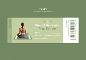 瑜伽活动优惠票券PSD分层素材